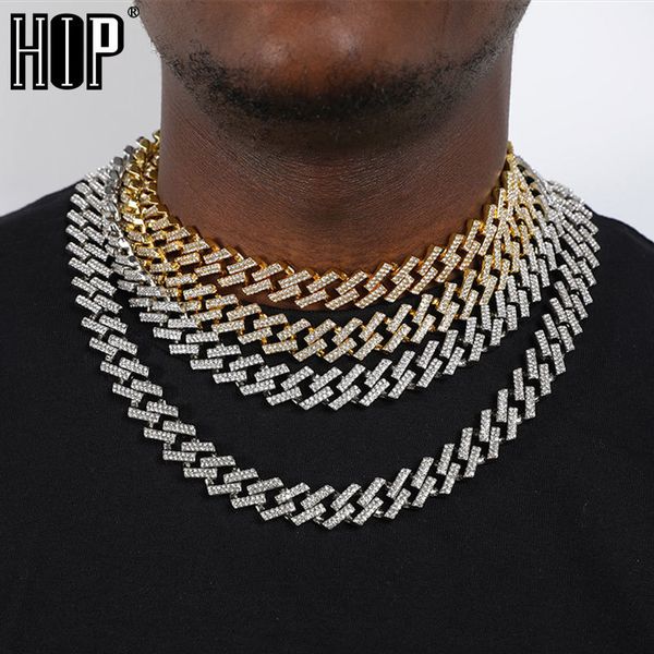 Strands Strings Hip Hop Iced Out Miami Циркон 15 -миллиметровый кубинский кубинский полное прокладческое ожерель