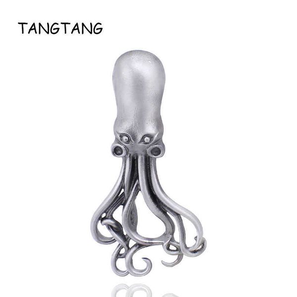 Pins Broschen Vintage Bla poliert nautische Octopus Brosche Abzeichen Metall handgefertigt einzigartige Fisch Pin für Männer Persönlichkeit Zinn Schmuck Artikel BH8264 L221024