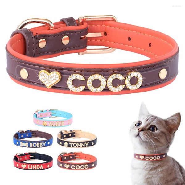 Collari per cani Collare per gatti piccolo personalizzato Fai da te con strass Bling Charm Pet Cani personalizzati Nome per accessori medi
