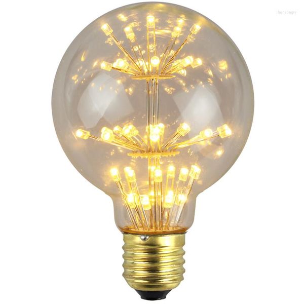 Retro Edison Bulbo Led Gypophila Firework Lamp AC85-265V 3W E27 METEOR DOMEGROM CASA DE Home Amarelo Amarelo