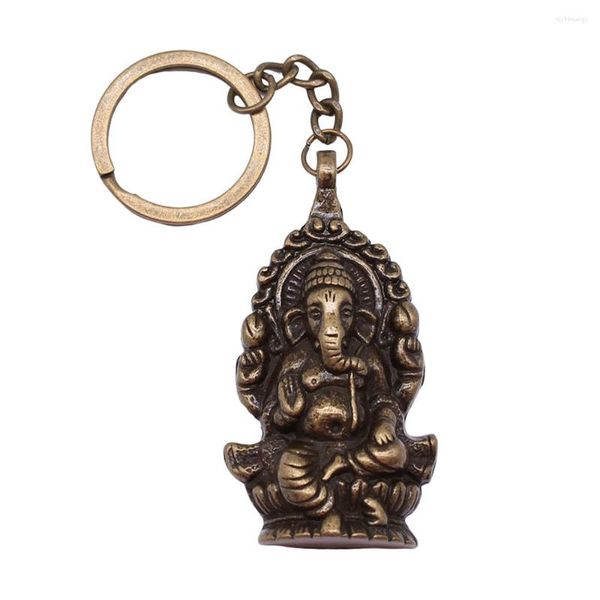 Portachiavi 1 pezzo Gioielli Portachiavi per auto Regalo per feste 62x32mm Ganesha Buddha Elefante S Anelli con ciondoli