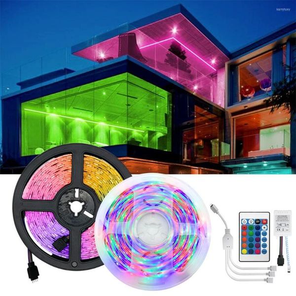 Streifen 5m 10m 15m LED-Streifenlichter RGB Wasserdicht 12V DC-String mit Fernbedienung für den Raum