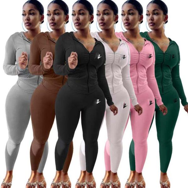 Tute da donna Abbigliamento 2 Completi da donna in due pezzi Abiti da donna Autunno Tute da ginnastica Taglie forti Tuta sportiva da jogging Abbigliamento sportivo a maniche lunghe morbido