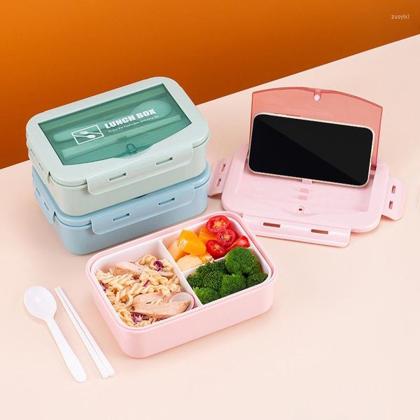 Dinnerware Sets Meyjig Duas camadas lancheiras portátil Material saudável Bento para escritório/escola BPA Free Container 1000ml