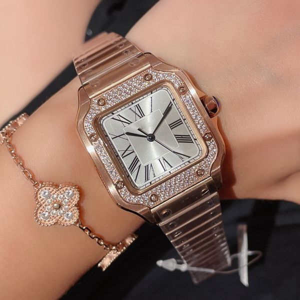 Дизайнер Santos Designer Diamond Watch Womens Watchs 35 мм Quartz Wame Watch Lady Counter Официальная реплика наручные часы.