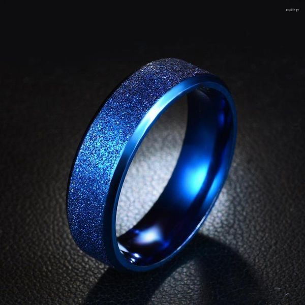 Eheringe Mode Einfache Peeling Edelstahl Frauen 6mm Breite Bunte Matte Schmale Casual Schwanz Ring Anti Stress Schmuck