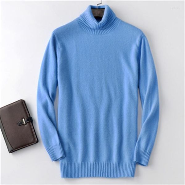 Suéteres masculinos Cashmere Knit Men Men High Collar High HOUT-STRAIGHT Bottoming Pullover Sweater 6Color S-2xl