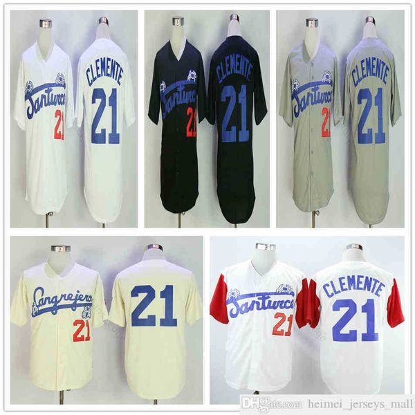 Roberto Clemente #21 Santurce Crabbers Puerto Rico College Baseball Jerseys costura