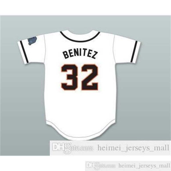 Günstiger Großhandel für Herren, Raffy Benitez 32, weißes Baseball-Trikot mit Aufnäher, schwarz, grau, weiß, genähte Trikots, schneller Versand