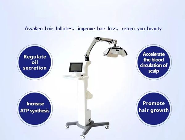 Top Vendite LED Laser a diodi Macchina per la crescita dei capelli Trattamento anti-epilazione Dispositivo di terapia laser a basso livello