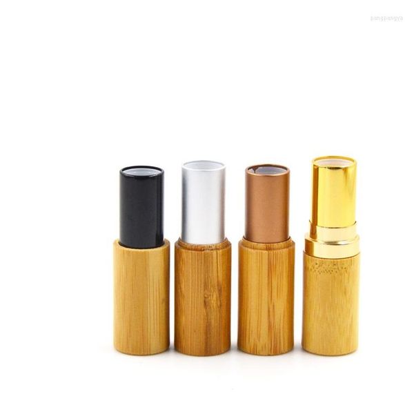 Vorratsflaschen 100 Stück leere Lippenstifthülsen aus Bambusholz können Logo-Kosmetikbehälter Make-up-Verpackung Großhandel anpassen