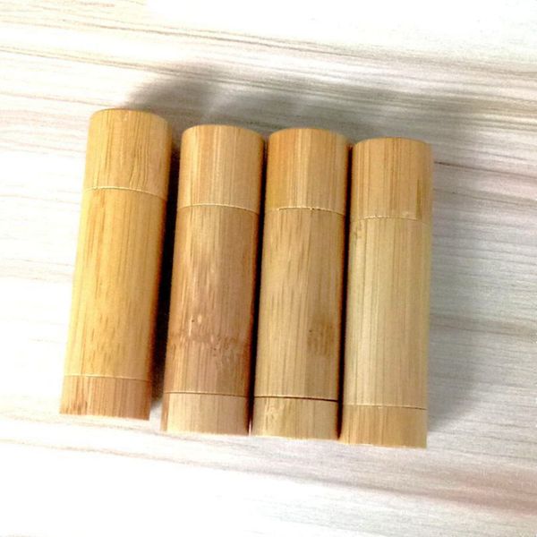 5ml Bambu Bamboo Lipstick Tube Bottle Bottle Bottle Diy Lip Gloss Cosmético Tubos de design de bambu LIN3252