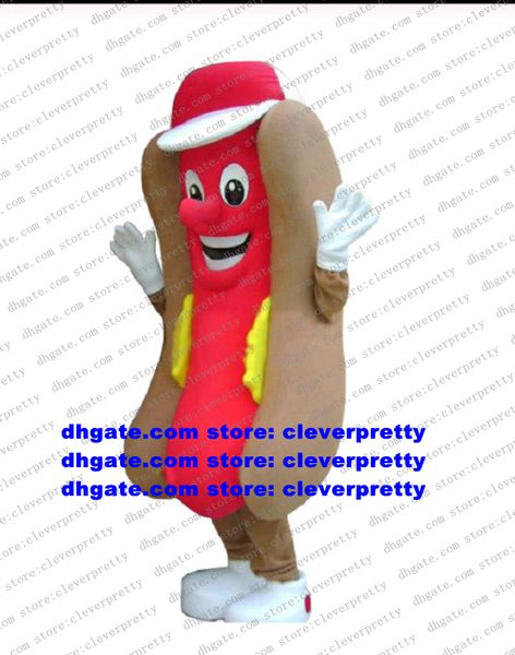 Hot Dog Hotdog Mascote Fantas Fantas de Cartoon Adulto Character Dits Suit de tela Ordens comerciais CX4046