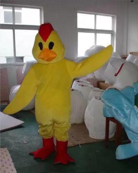 Costume adulto della mascotte del fumetto del vestito operato dal pollo a punta giallo caldo di alta qualità