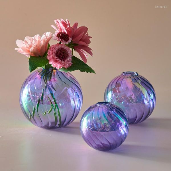 Vasos decoração de decoração de decoração de bola de vidro de vidro de vidro de vidro nórdico plantas de mesa