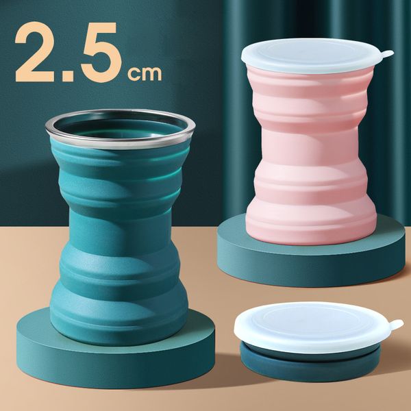 Portátil dobramento de água de silicone copo de drinques de 320 ml de copo de bebida expansível para camping viagens de caminhada