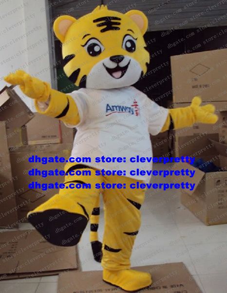 Giallo Re Tigre Costume Della Mascotte Mascotte Tigerkin Tigris Regalis Tigger Adulto Personaggio Dei Cartoni Animati Vestito Vestito No.1400