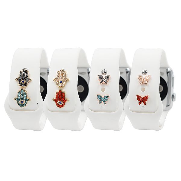 Assista Acessórios para Charms de decoração para Apple Watch Band Bacelet Metal Leg Decorative Nails Iwatch Sport Strap Ornament