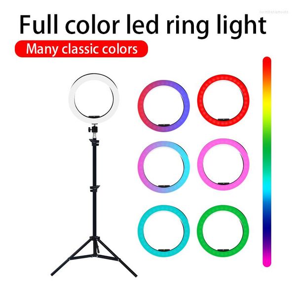 Şeritler 27cm led selfie ring dolgu hafif kamera renkli video stüdyosu çekim / makyaj newer dimmable