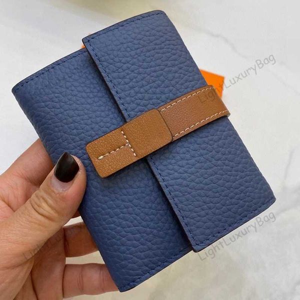 Flap Square Carteira Dois Tons Designer De Couro Moda Tri-Dobra Luz Bolsas De Luxo Para Homens E Mulheres Clássico Famoso Marca 220218