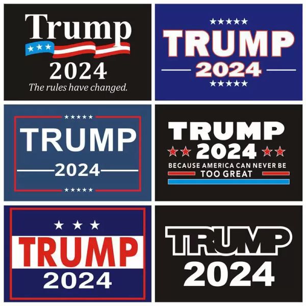 Trump 2024 Adesivi per paraurti di bandiere della campagna presidenziale statunitense