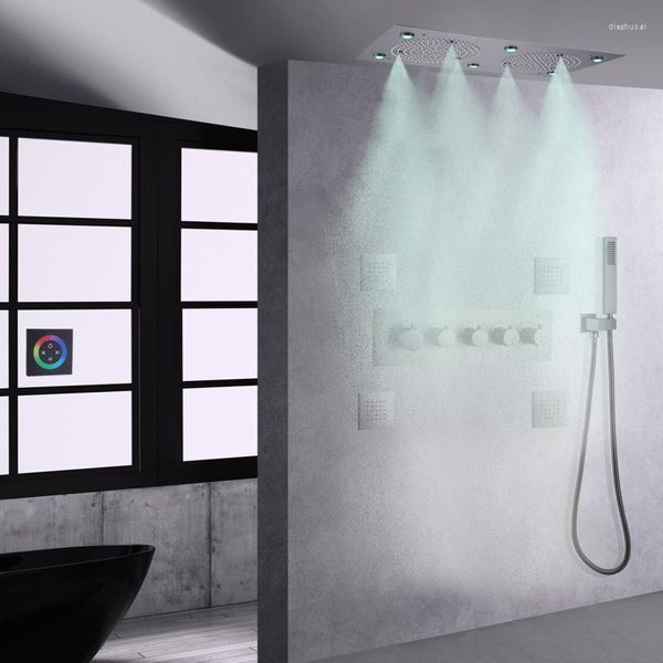 Bathroom chuveiro conjunto de armas de luxo Gray Termostatic Head Painel