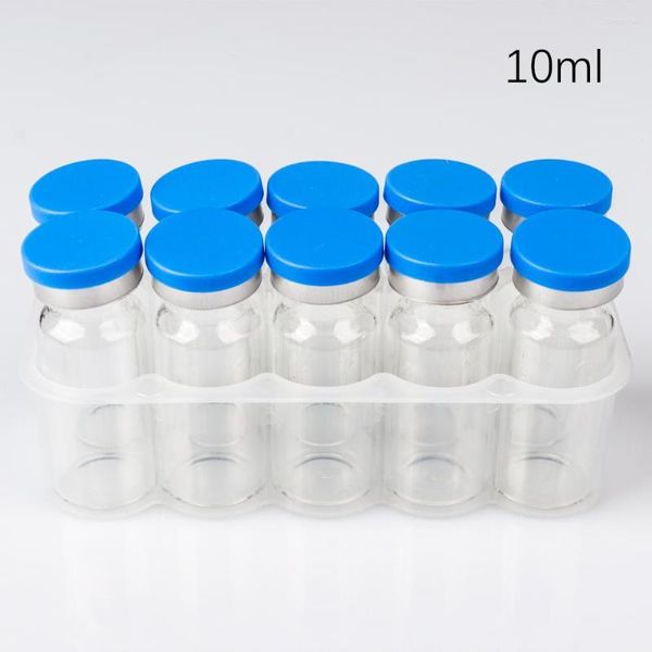 Aufbewahrungsflaschen 10 Stück klare braune Injektionsglasfläschchen mit zentraler Kunststoff-Aluminiumkappe 2 ml 5 ml 7 ml 10 ml Kleine Kappe