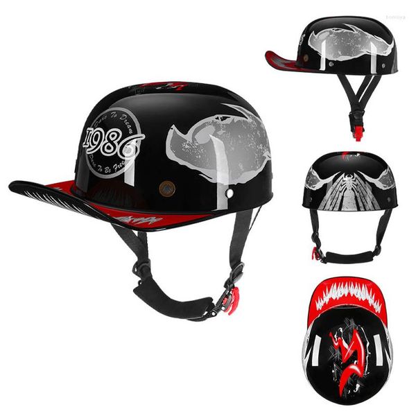 Capacetes de motocicleta Personalidade Baseball Scooters Electric Scooters Conclua meio capacete Acessórios Capacte de Moto Jet Casque Dot