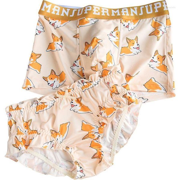 Unterhosen 2022 Modal Paar Unterwäsche Cartoon Niedliche Höschen Sexy Männer Boxer Shorts Frauen Gemütliche Dessous Hose