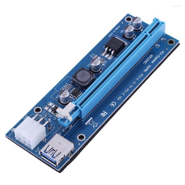 Computerkabel VER006C 1x bis 16x PCI Express PCIE PCI-E Riser-Karte 006C Extender Board Mining SATA auf 6Pin BTC Miner