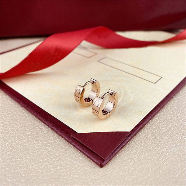 Borchie in acciaio inossidabile 316L argento 18 carati oro rosa grande lettera orecchini pendenti matrimonio per ragazze orecchini firmati da donna regalo di Natale per donna gioielli di moda