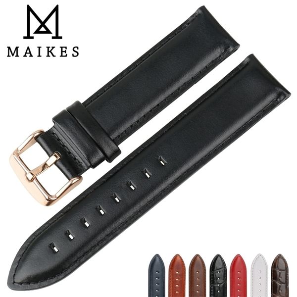 Assista Bands Maikes Band de couro genu￭no de qualidade 13mm 14mm 16mm 17mm 18mm 19mm 20mm Bandas para DW Strap 221024