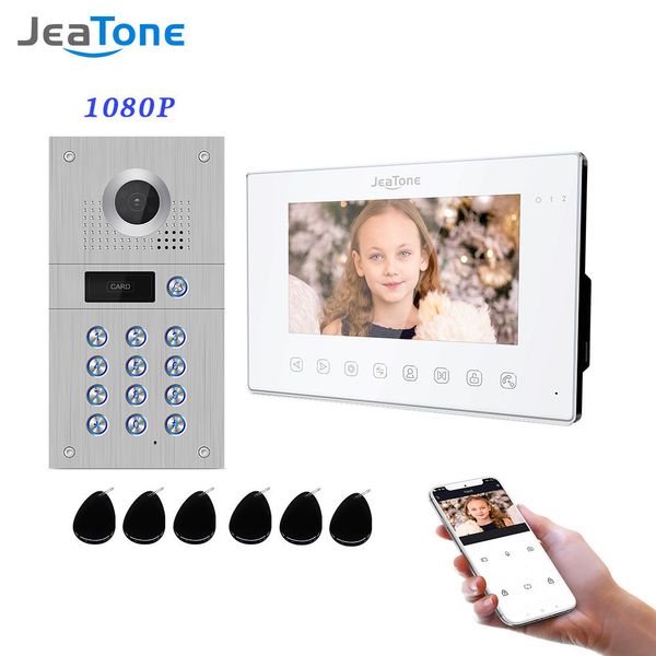 Türklingeln Jeatone 7 Zoll Tuya Wireless Wifi 1080P Video-Gegensprechanlage für Heimvideo-Türklingel Passwort entsperren AHD-Bildschirm Wifi-Gegensprechanlage 221025