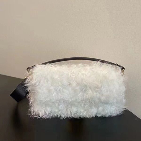 Top FW nuova borsa a tracolla in lana mohair Borse baguette pelose di lana Designer pacchetto scamosciato tote bag borse da donna Regalo di Natale borsa Fluff invernale