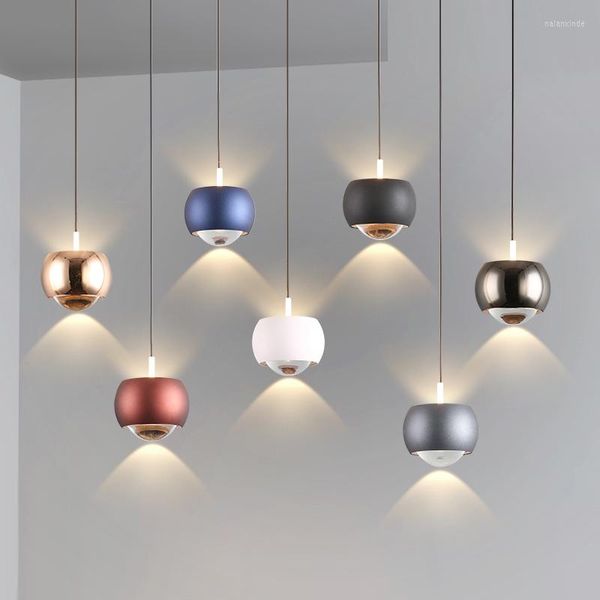 Lâmpadas pendentes de iluminação criativa moderna quarto branco/preto/marrom/cinza/azul/ouro lustres pequenos para luminária de suspensão da sala de jantar