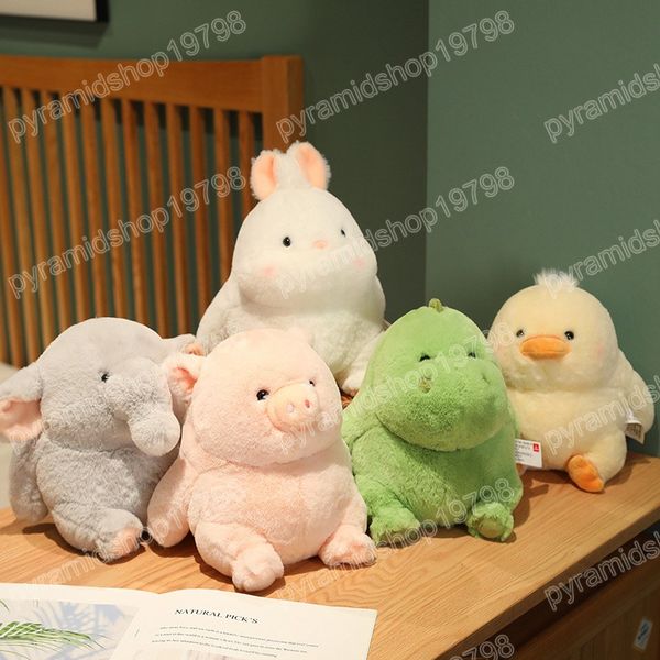 23/30CM Animali Grassi Farciti Dinosauro Maiale Coniglio Pollo Elefante Morbido Paffuto Carino Peluche Baby Doll Regalo di Compleanno per Bambini