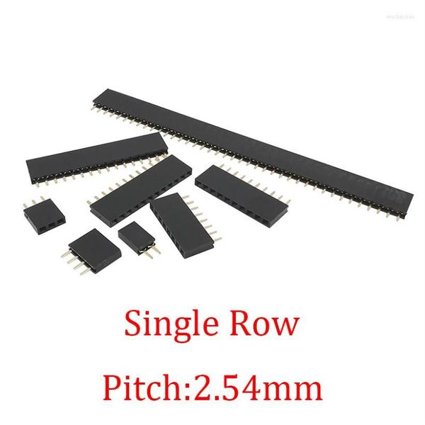 Aydınlatma Aksesuarları 100 PCS Tek Satır Üstü Kadın Soket Pimi Başlık Tel Konektörü Pitch 2.54mm 40pin Düz PCB Kart kırılabilir pinheader