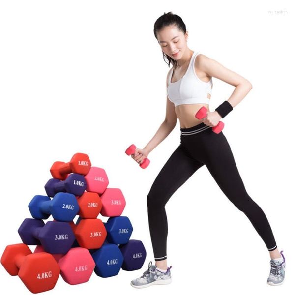 Manubri 1 paio 4 kg set di manubri esagonali in ghisa per donna uomo bodybuilding pesi allenamento fitness attrezzatura da palestra