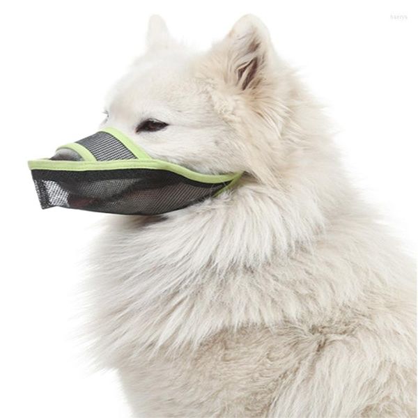 Abbigliamento per cani Maschera per museruola per animali domestici Protezione per la bocca in rete traspirante contro i morsi per accessori per maschera facciale di protezione medio-grande 2022
