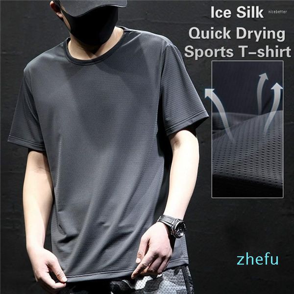 Rennjacken, Eisseide, Radsport-T-Shirt, Sommer-Herrenausrüstung, dünn, kühl, atmungsaktiv, schnell trocknend, Sport-Essential-Kurzarm-Top