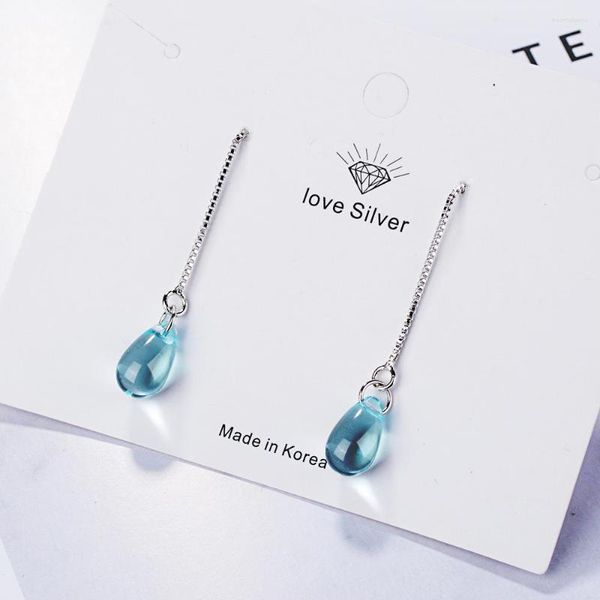 Pendientes colgantes De plata 925, pendientes De gota De cristal azul Natural De Austria para Mujer, Aretes De Mujer con piedras preciosas, granate Orecchini