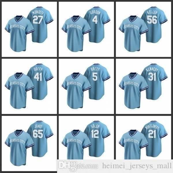 2021 Baseball Uomo Alex Gordon Maglie Adalberto Mondesi Brad Keller Collezione Danny Duffy Cooperstown Strada Uomo Donna Gioventù Bambini Cucita