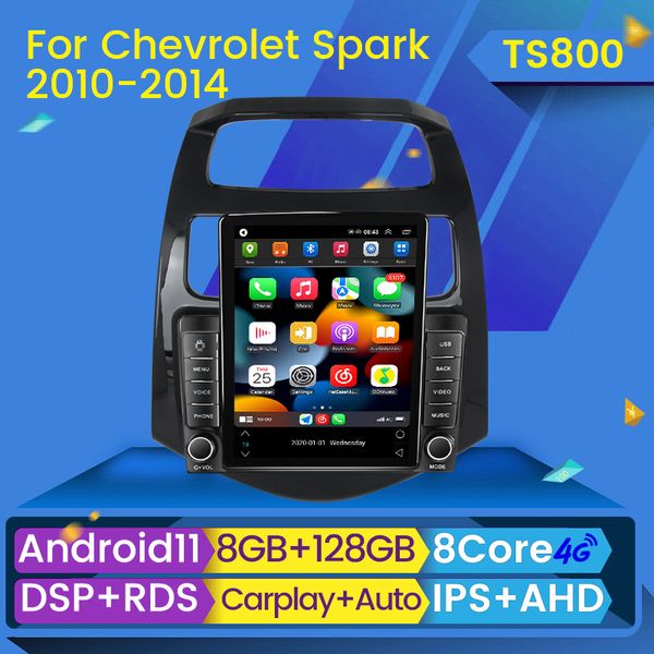 Android 11 IPS Autoradio Dvd per Chev Spark Beat Matiz Creativo 2010-2014 Tesla Stile di Navigazione GPS Lettore Video Multimediale BT