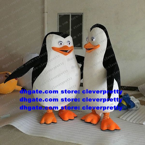 Madagascar Penguin Penuins mascote fantasia adulto desenho animado de caráter de caráter terno