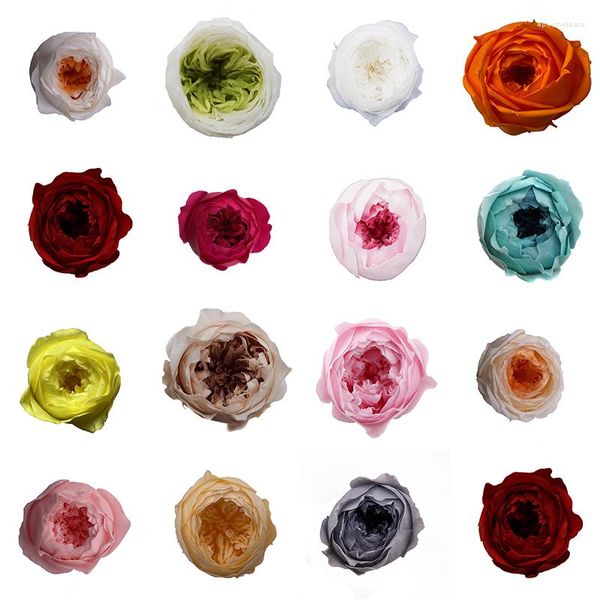 Dekorative Blumen, 8 getrocknete Austin-Rose der Klasse A, 4–5 cm, kandiert, unsterblich, Valentinstag, DIY-Material, Blumengeschenk, Dekoration, Hochzeit