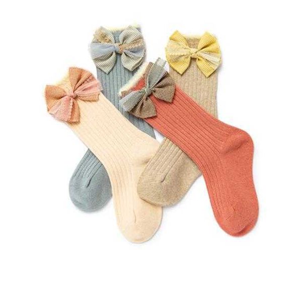 Lange Röhrensocken Baby Frühling Und Herbst Hohe Röhre Baby Mode Schleife Prinzessin Socken 1 2 4 Jahre Alt Kinder Mode Socken Winter