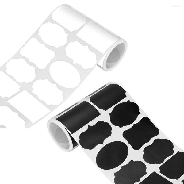 Embrulho de presente 250pcs adesivos de quadro -negro artesanato caixa de armazenamento de jarra de cozinha etiqueta preta spice adesivo