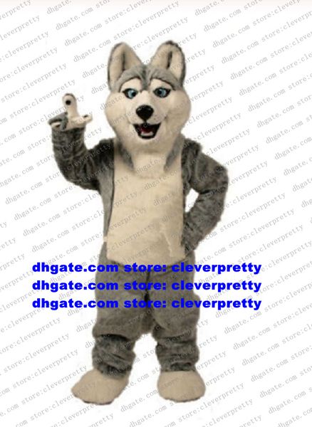 Grauer Hund Husky-Maskottchen-Kostüm für Erwachsene, Zeichentrickfigur, Outfit, Anzug, Fotosession, Willmigerl, der zu vermieten ist CX030
