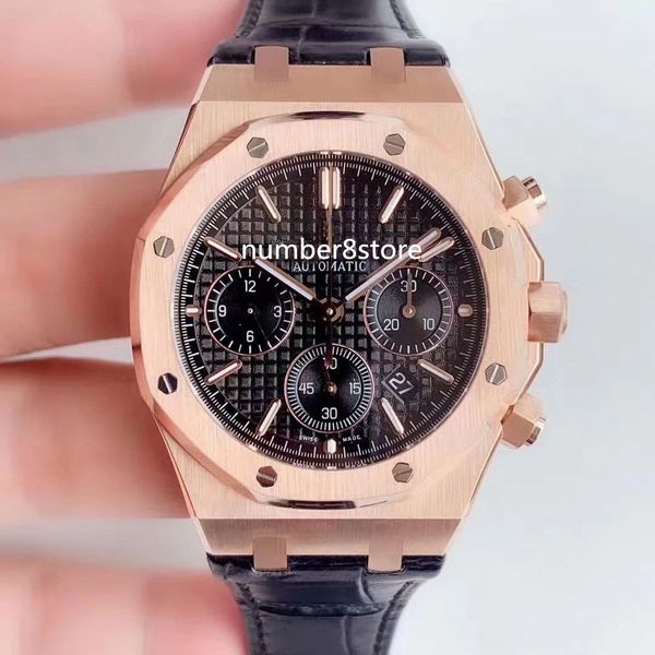 BF 26331 Herrenuhr, 18 Karat Roségold, Grande Tapisserie-Zifferblatt, Schweizer ETA 7750, Automatik-Chronograph, 28800 VPH, Saphirglas, Luxus-Armbanduhr, 6 Farben