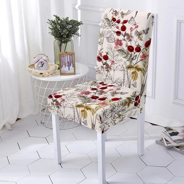Fodere per sedie Piante Design Dimensione universale Copertura da pranzo elastica Fodere elastiche antipolvere Decorazioni per mobili per la casa per la festa di nozze